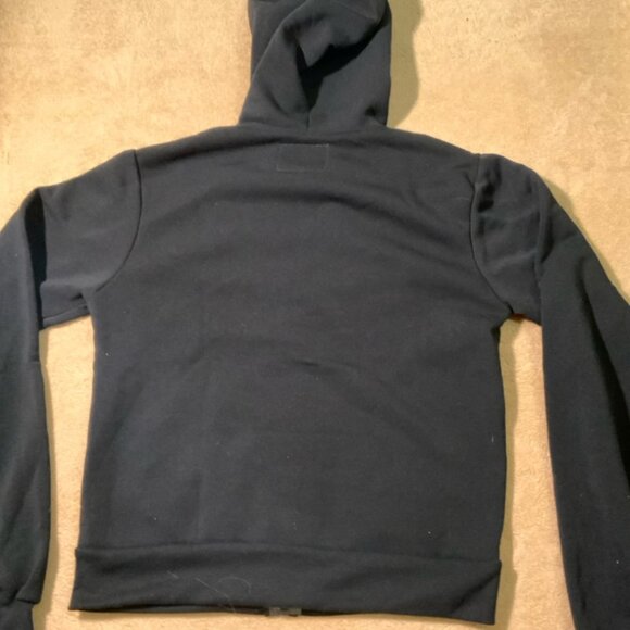 Danesi Jeans Sz Small Black Jacket Pink Embroidered "D" Zip Hood Pockets (E) - Picture 6 of 7